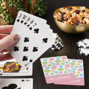 Baralho Cartas de Jogar de Arte Floral Retro Personalizada
