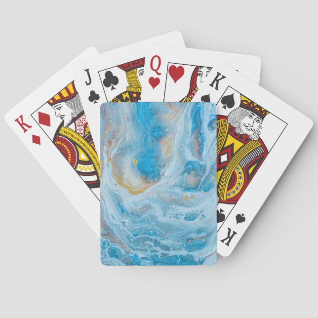 Baralho Cartas de Jogar de Arte Marmorizada Blue Marble (Verso)