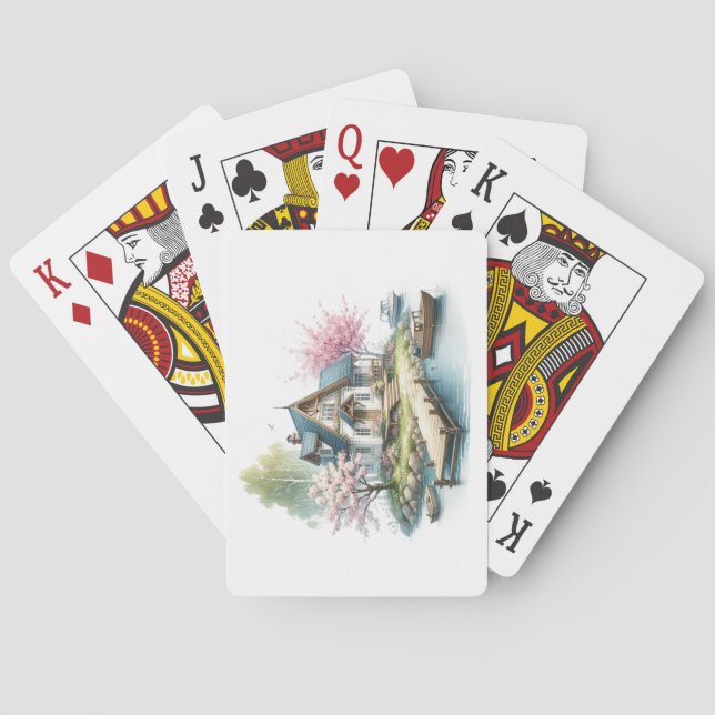 Baralho Cartas de Jogar de Cabana de Primavera (Verso)