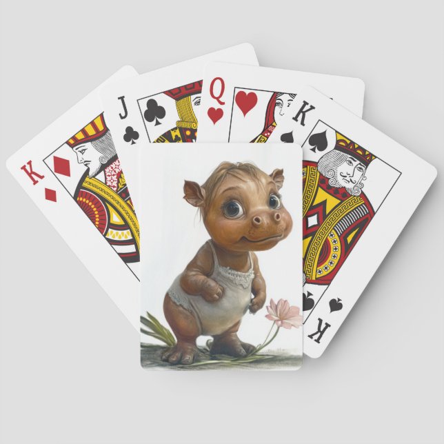 Baralho Cartas de Jogar de Hipopótamo Bebê (Verso)