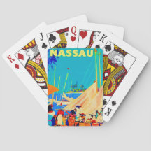 Cartas de Jogar de Viagem Vintage Nassau