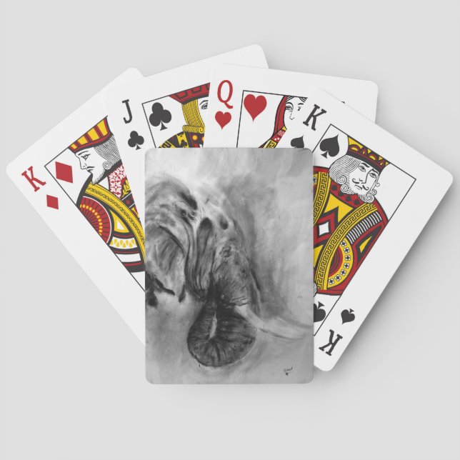 Baralho cartas de jogar elefante de carvão (Verso)
