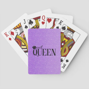 Baralho Cartas de jogar EVIL QUEEN Coroa Glitter Glam Roxo