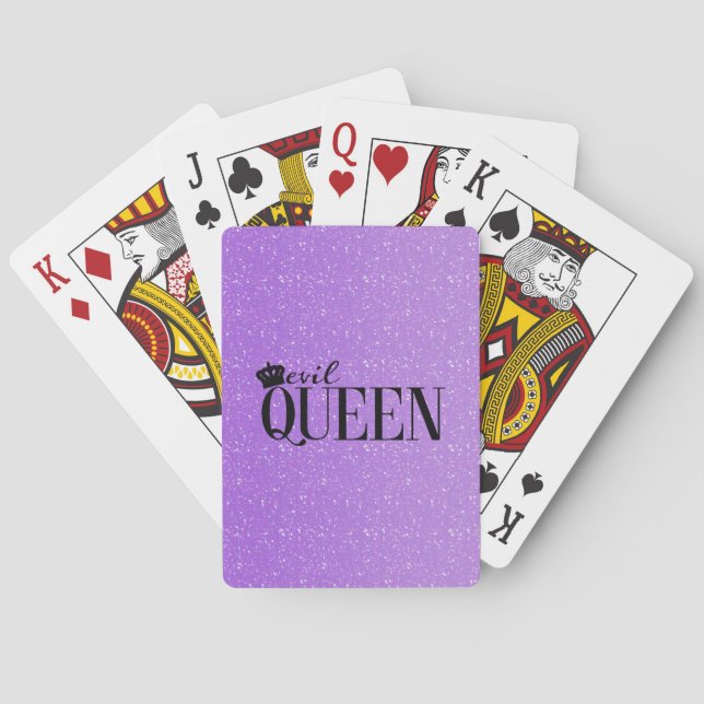Baralho Cartas de jogar EVIL QUEEN Coroa Glitter Glam Roxo (Verso)