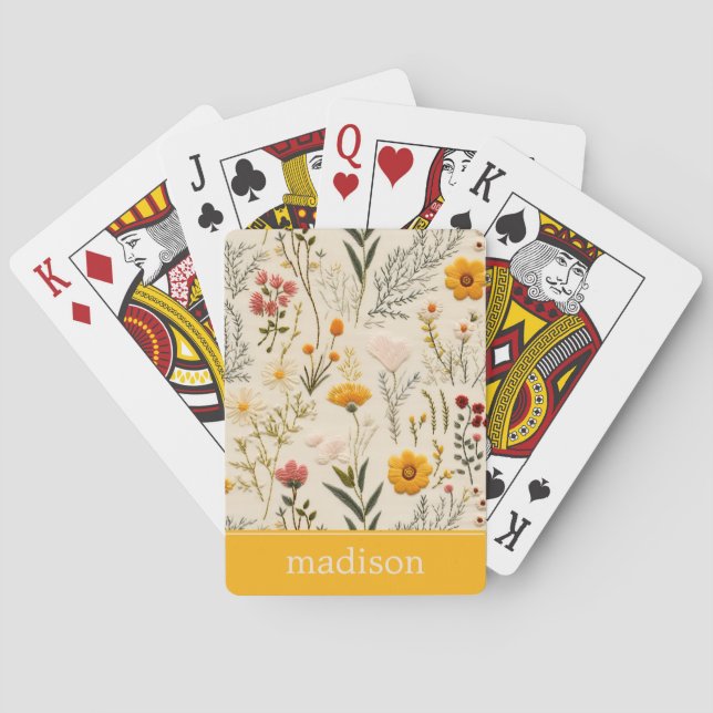 Baralho Cartas de Jogar Florais Botânicas Personalizadas (Verso)