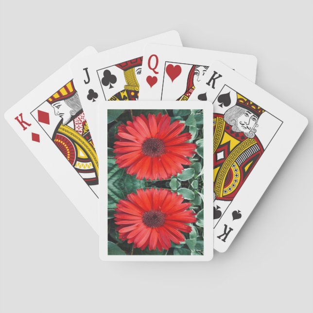 Baralho Cartas de Jogar Florais Laranja Daisy (Verso)