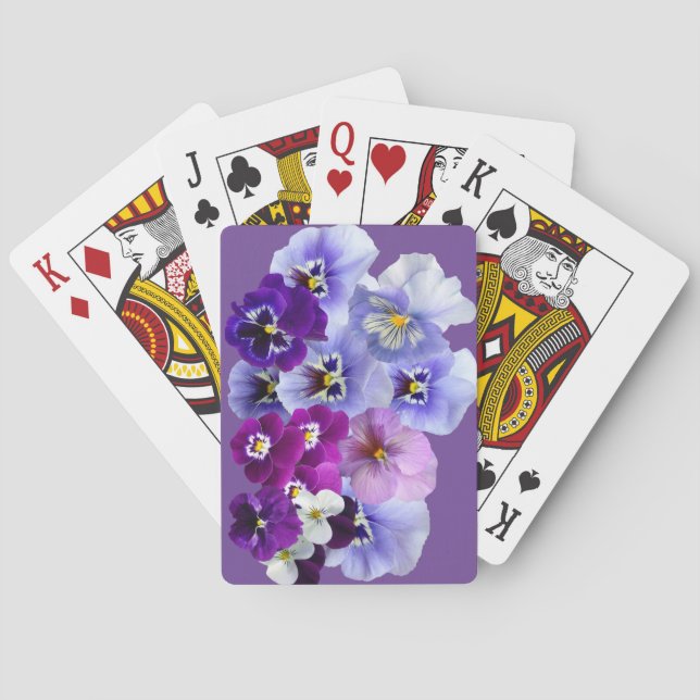Baralho Cartas de Jogar Florais Violeta Amor-Perfeito (Verso)
