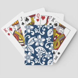BARALHO CARTAS DE JOGAR ILHA PLUMERIA (AZUL MARINHO)