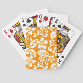 BARALHO CARTAS DE JOGAR ILHA PLUMERIA (LARANJA)