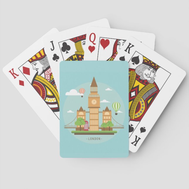 Baralho Cartas de Jogar Londres Inglaterra Grã-Bretanha (Verso)