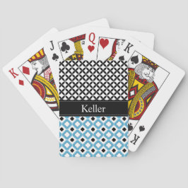 Baralho Cartas de Jogar Monograma Azul e Preto