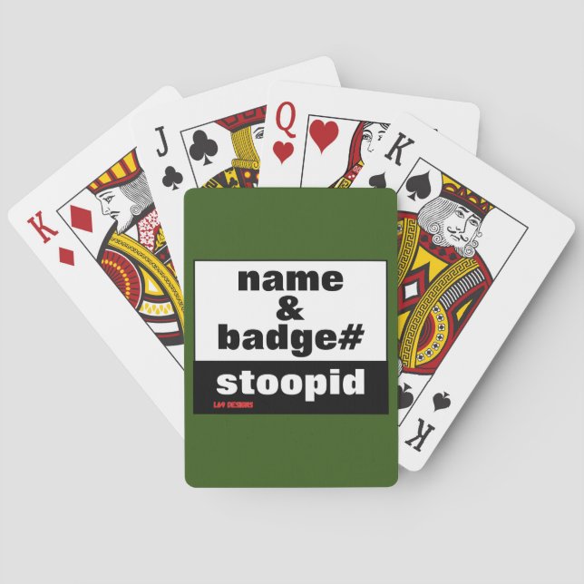 Baralho cartas de jogar "NOME & EMBLEMA#" (Verso)