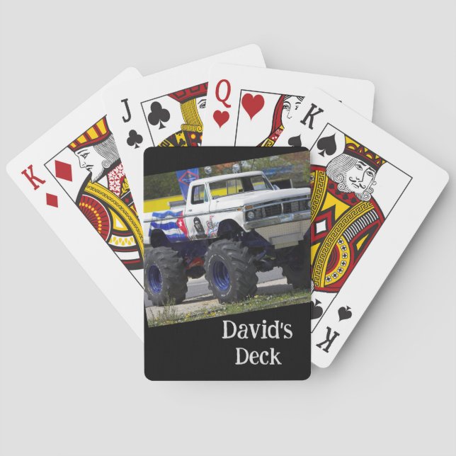 Baralho Cartas de jogar para crianças de caminhão monstro  (Verso)