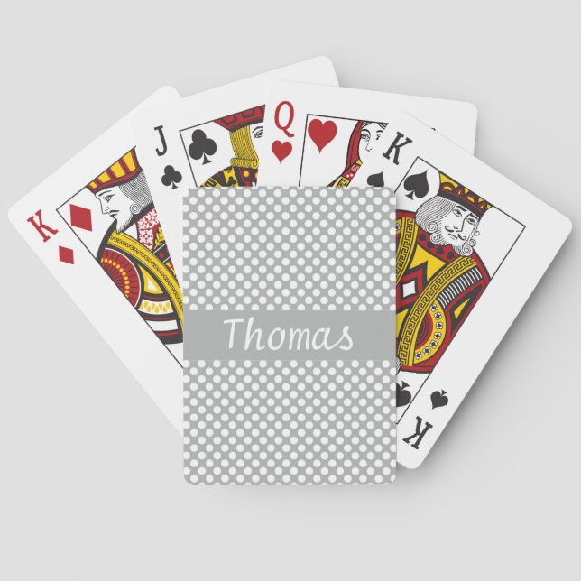 Baralho Cartas de Jogar Personalizadas Cinza e Branco com  (Verso)