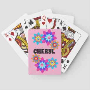 BARALHO CARTAS DE JOGAR PERSONALIZADAS GROOVY HIPPIE ROSA