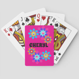 BARALHO CARTAS DE JOGAR PERSONALIZADAS HIPPIE GROOVY ROSA
