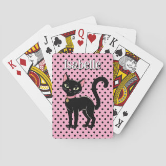 Baralho Cartas de Jogar Personalizadas Preto Vintage Gato