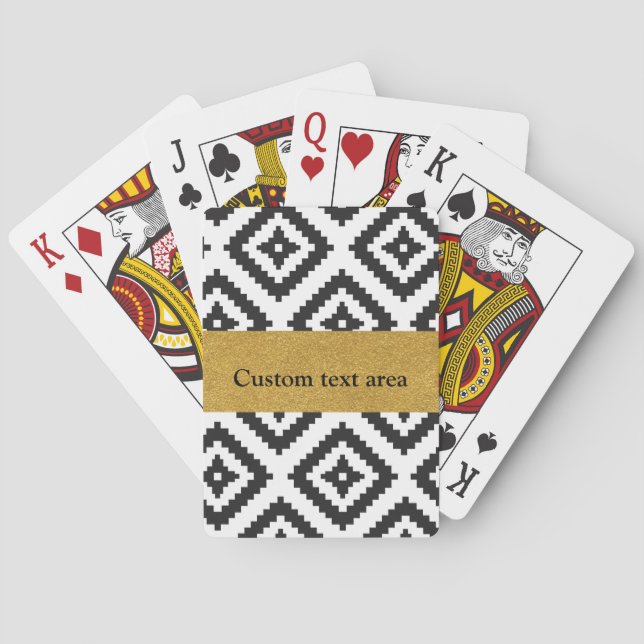 Baralho Cartas de Jogar Pretas e Brancas Geométricas e Ele (Verso)