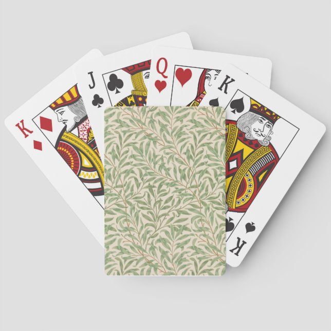 Baralho Cartas de jogar regularmente com folhas verdes qui (Verso)