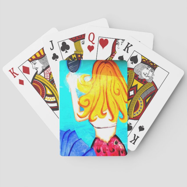 Baralho cartas de jogar sereia loira (Verso)