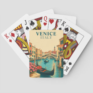 Baralho Cartas de Jogar Veneza Itália Gôndola Vintage Viag