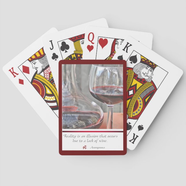 Baralho cartas de jogar vinho tinto (Verso)