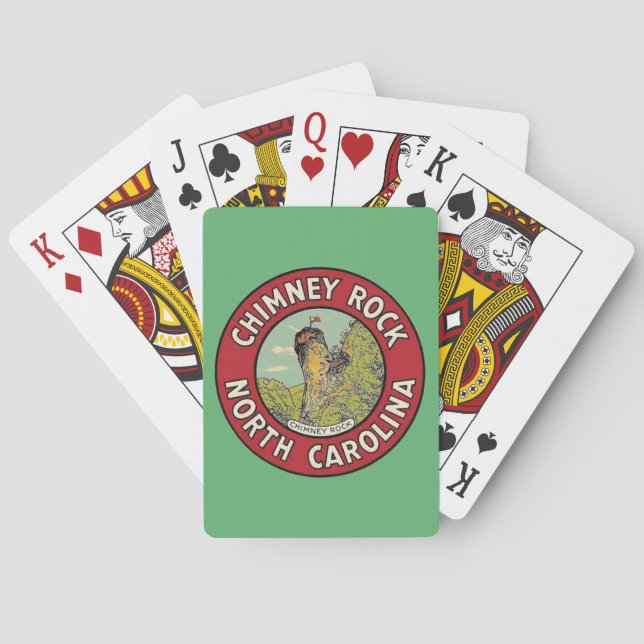 Baralho Cartas de jogar Vintage Chimney Rock NC (Verso)