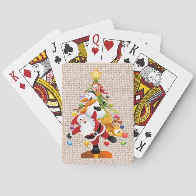 Baralho Cartas de Natal Alegres, Rostos Padrão (Verso)