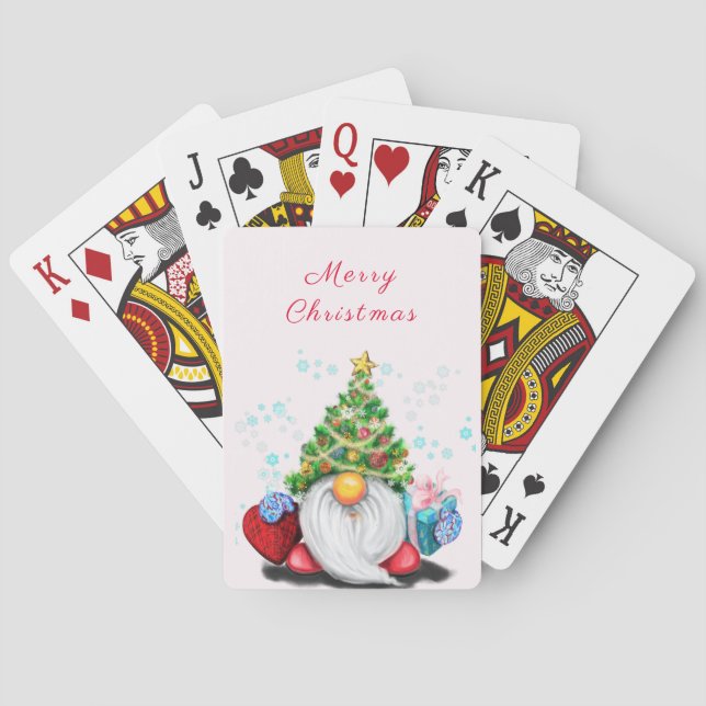 Baralho Cartas de Natal com Gnomo (Verso)