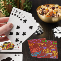 Cartas de Poker com Padrão de Redemoinhos de Arco-