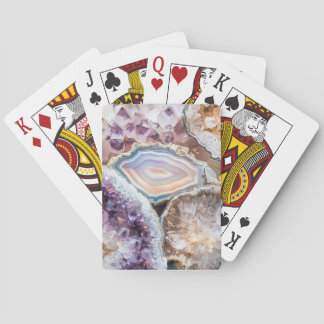 Baralho Cartas de Poker de Cristal de Geodo Moderno | Arte