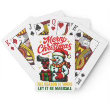 Cartas de Poker Premium Natal Homem de Neve
