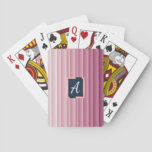 Baralho Cartas de Poker Verticais com Gradiente Rosa e Mon (Verso)