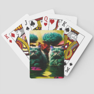 Baralho Cartas de pôquer de gato fofas e artísticas