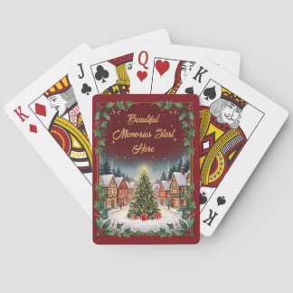 Baralho Cartas de Pôquer do Vilarejo de Natal Aconchegante