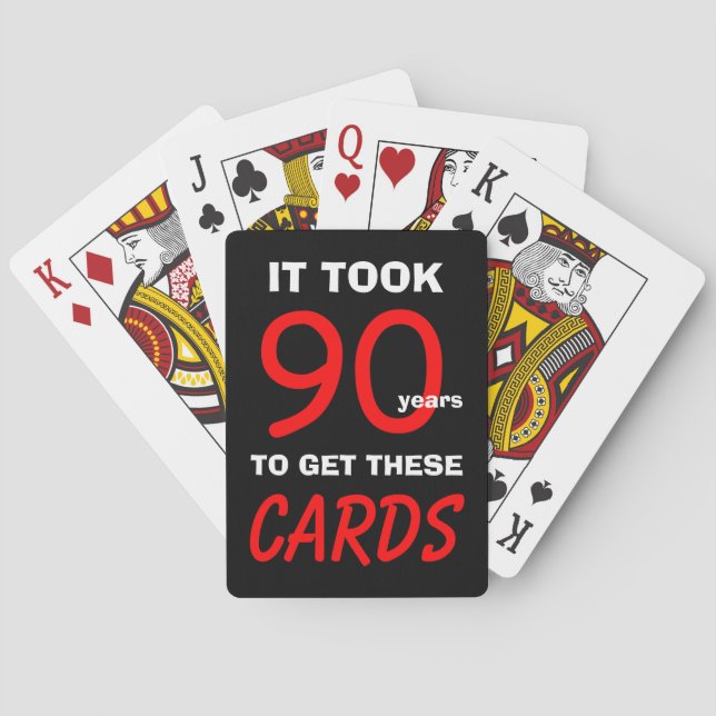 Baralho Cartas de pôquer engraçadas de 90º aniversário   (Verso)