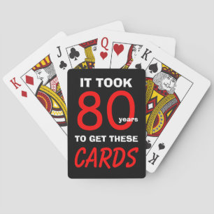Baralho Cartas de pôquer engraçadas de aniversário de 80 a