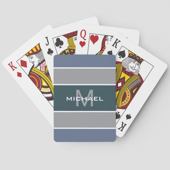 Baralho Cartas de pôquer personalizadas com monograma padr (Verso)