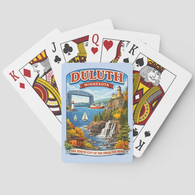 Baralho Cartas de Pôquer Souvenir de Duluth, Minnesota (Verso)