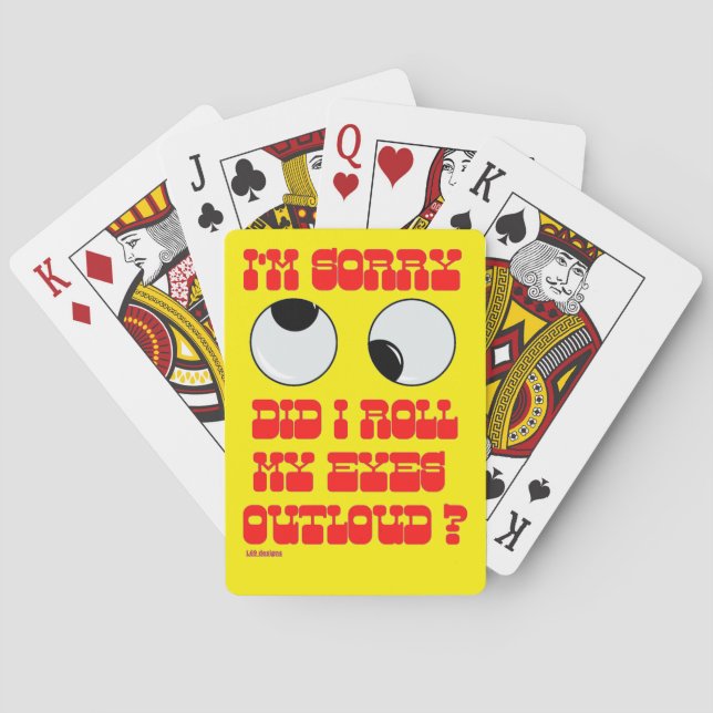 Baralho cartas engraçadas "ROLLIN' EYES" (Verso)