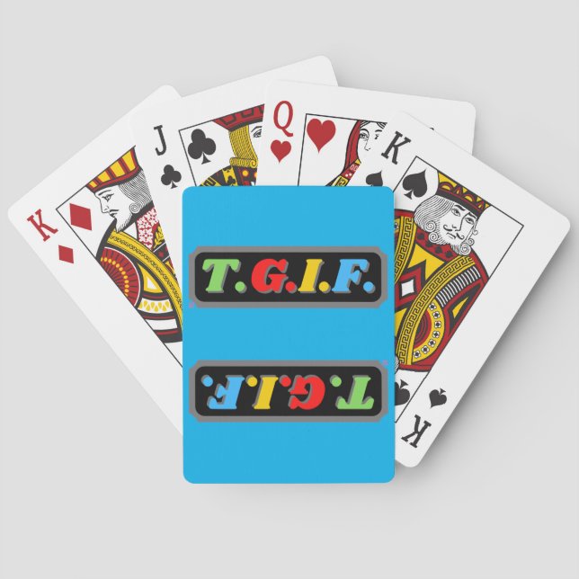 Baralho cartas engraçadas "TGIF" (Verso)