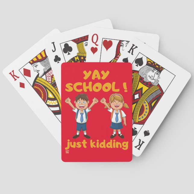Baralho cartas engraçadas "YAY SCHOOL" (Verso)