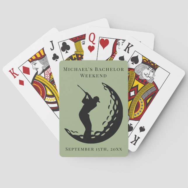 Baralho Cartas Personalizadas | Fim de Semana de Golfe do  (Verso)