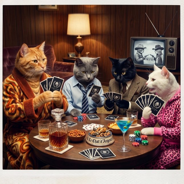 Baralho Cartas Personalizadas Le Chat d'Argent Noire Perso (Criador carregado)