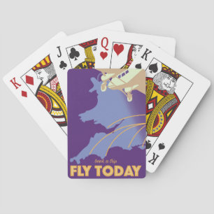 Baralho Cartaz de viagem Fly Today Vintage Style