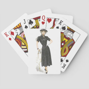 Baralho Cartões antiquados da senhora jogo