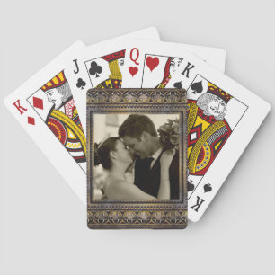 Baralho cartões com fotos de memória de casamento