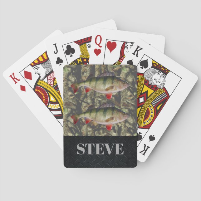 Baralho Cartões conhecidos da camuflagem enorme da pesca (Verso)