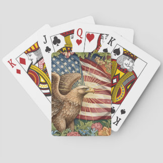 Baralho Cartões da Bandeira Americana Vintage, Arte Patrió