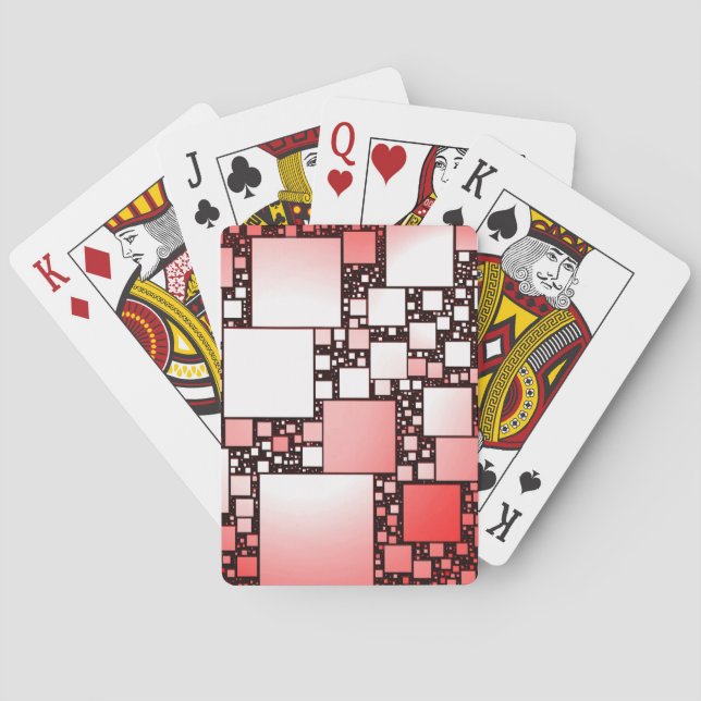 Baralho Cartões de Branca de Dança do Quadrado Vermelho e  (Verso)